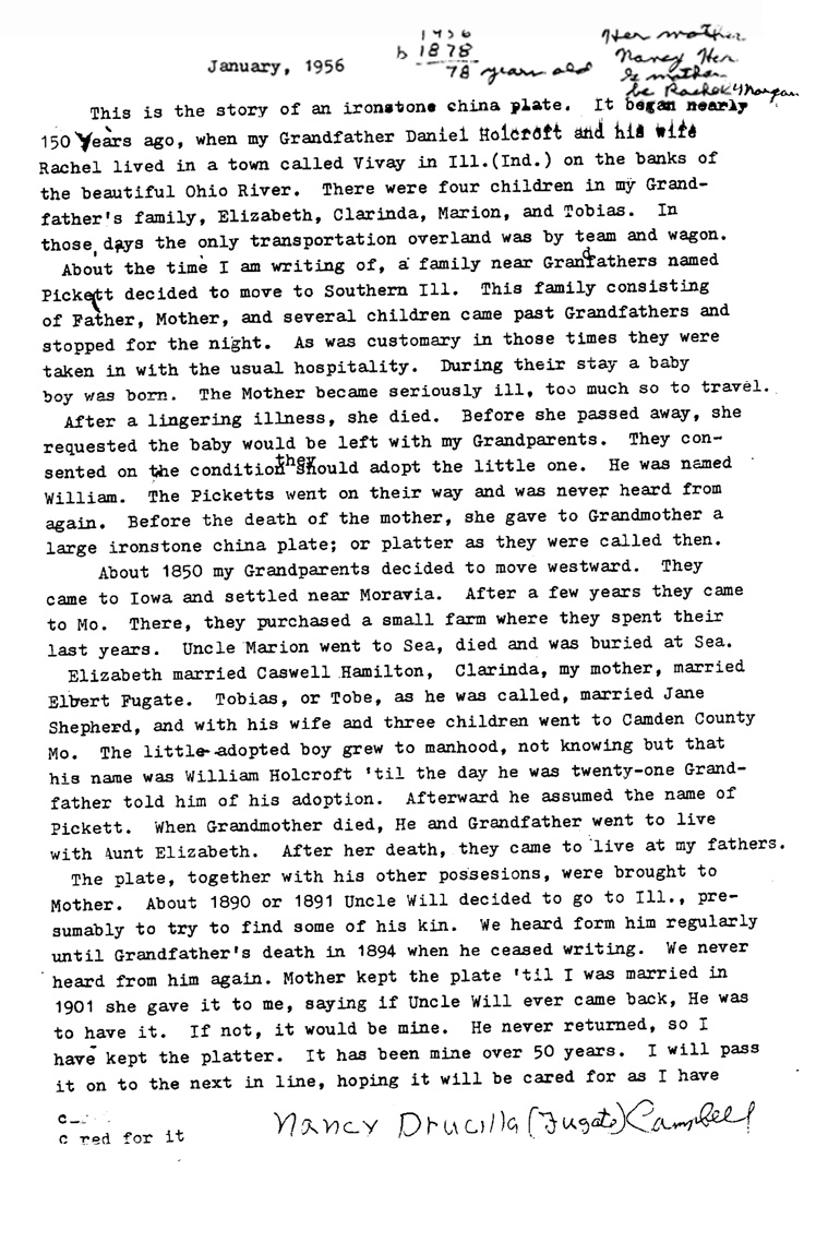 Holcroft Letter